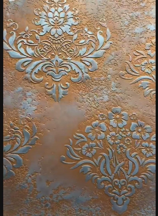 technoart Decorative Floral Wall Stencil, Reusable Putty Design Pattern, 12x12 inch - Image 4
